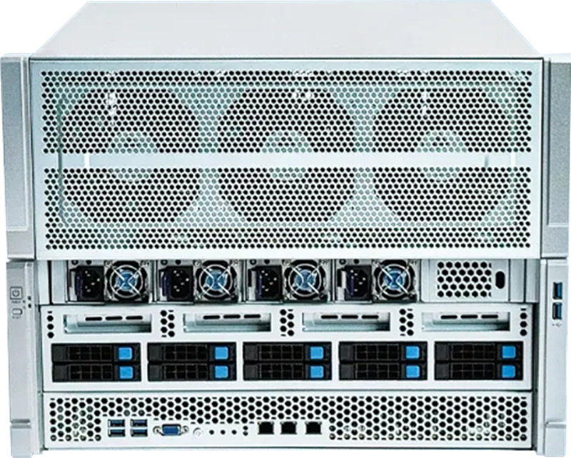 8U GPU Case Surporting 5 CRPS Modules, 20 GPU